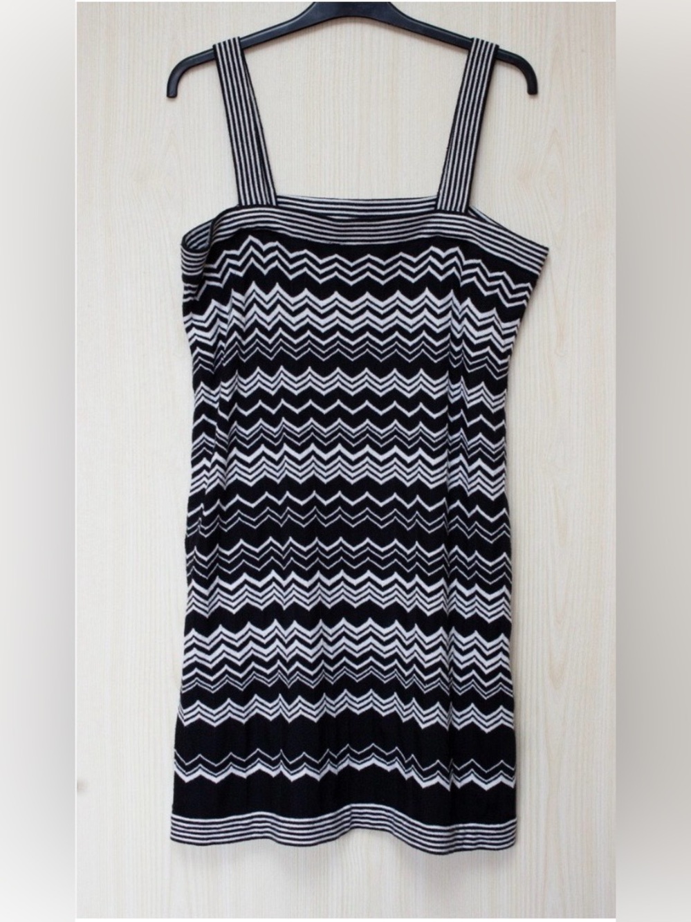 MISSONI For Target Black White Zig Zag Chevron Pattern Dress Size L